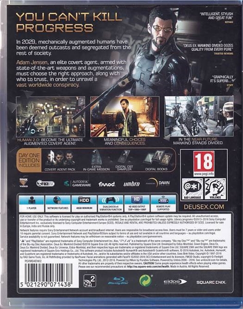 Deus Ex - Mankind Divided - PS4 (B Grade) (Genbrug)
